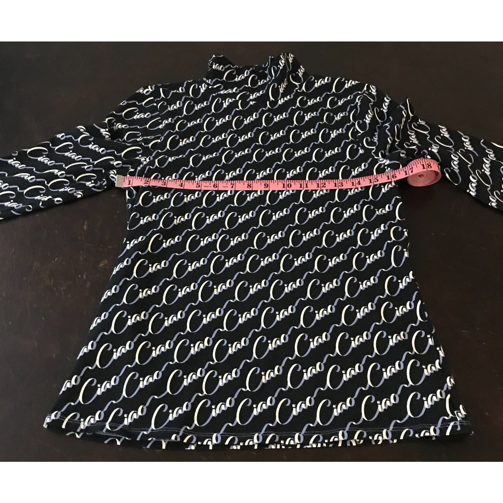 Anthropologie Maeve Ciao Print Long Sleeve Mock Turtleneck Top - Picture 6 of 10